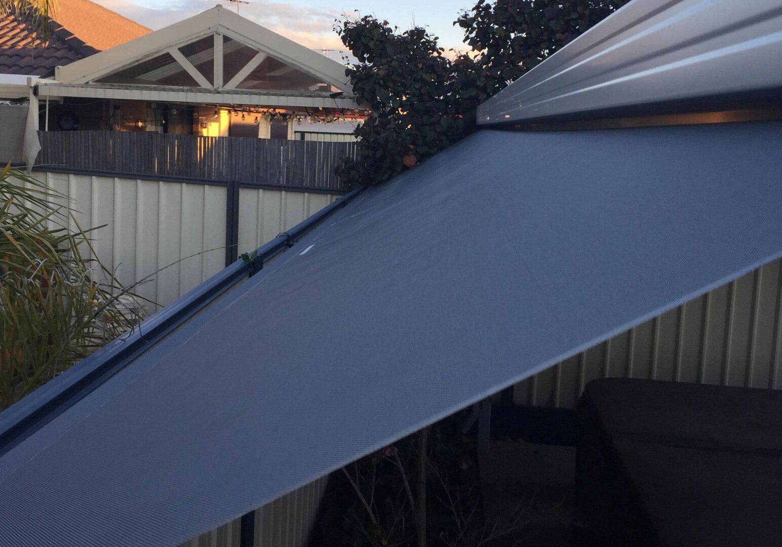 Outdoor awning on Perth home