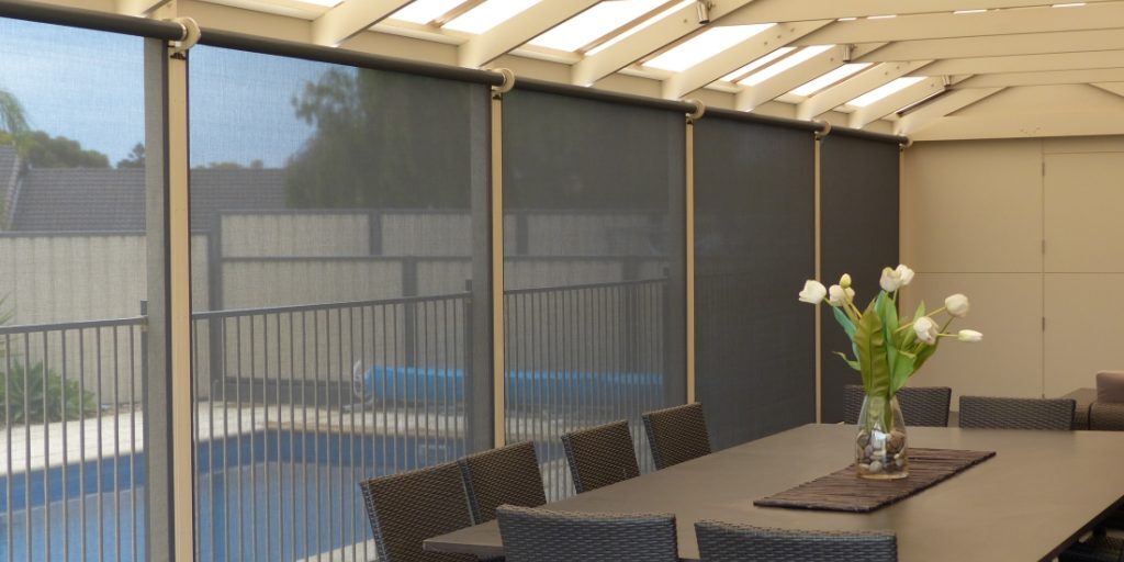 Ziptrak Outdoor Blinds installed in an outdoor area